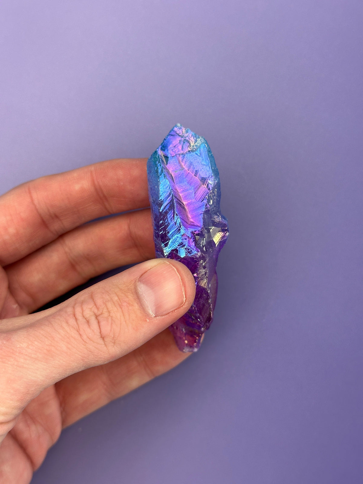 Blue-pink aura quartz - Rough chunk