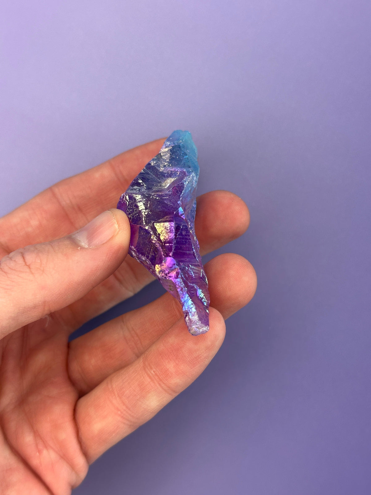 Blue-pink aura quartz - Rough chunk