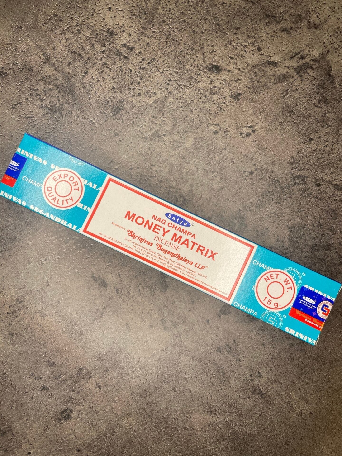 Money matrix, satya incense sticks