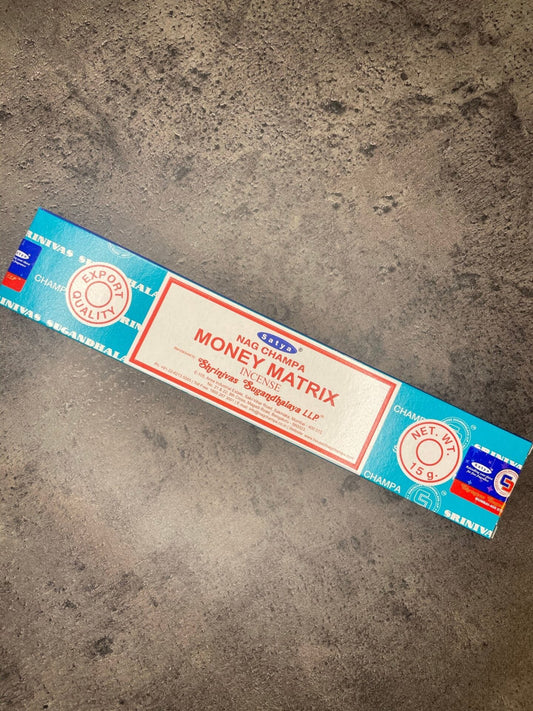 Money matrix, satya incense sticks