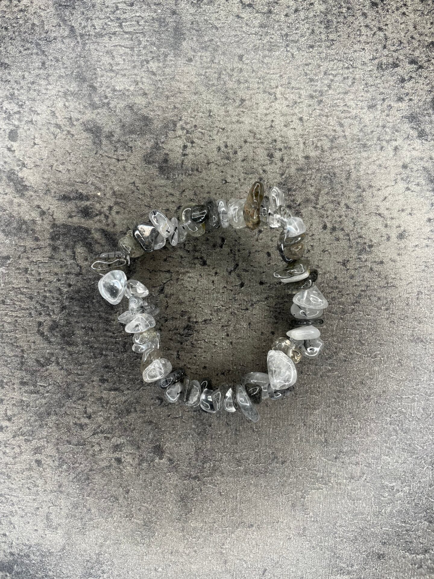 Tourmaline in quartz - Crystal chip bracelet