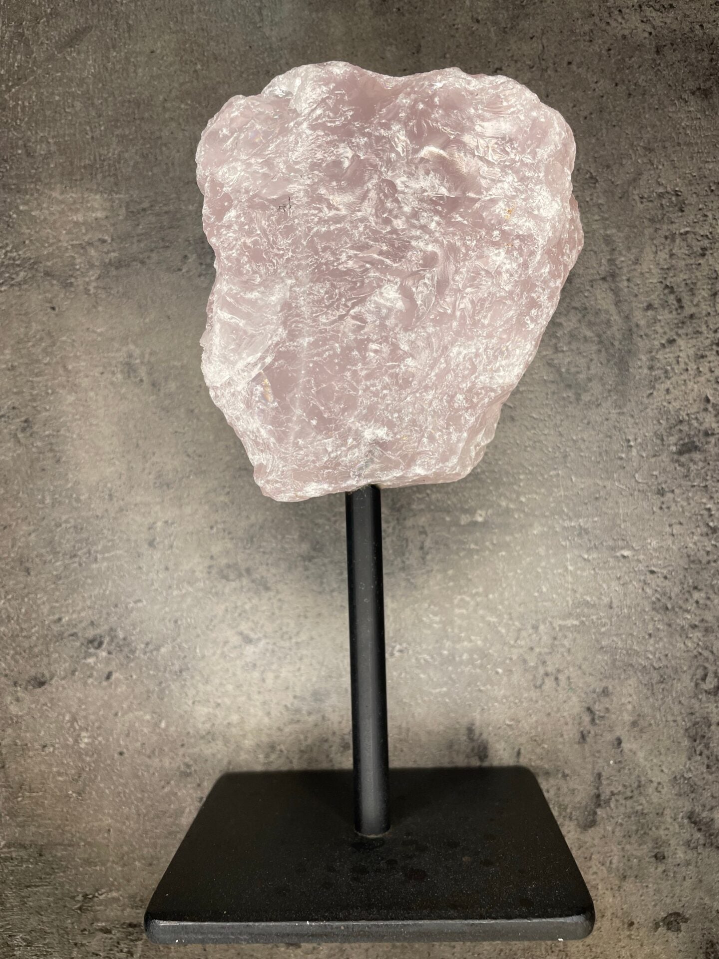 Rose quartz - XL rough chunk on stand