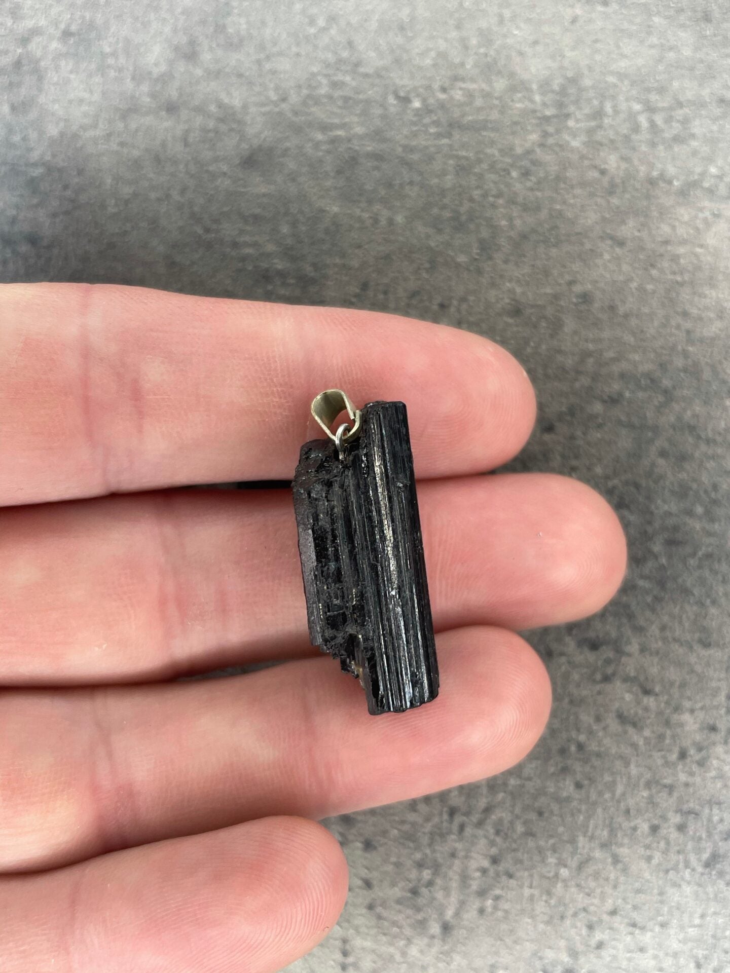Black tourmaline - Rough necklace pendant
