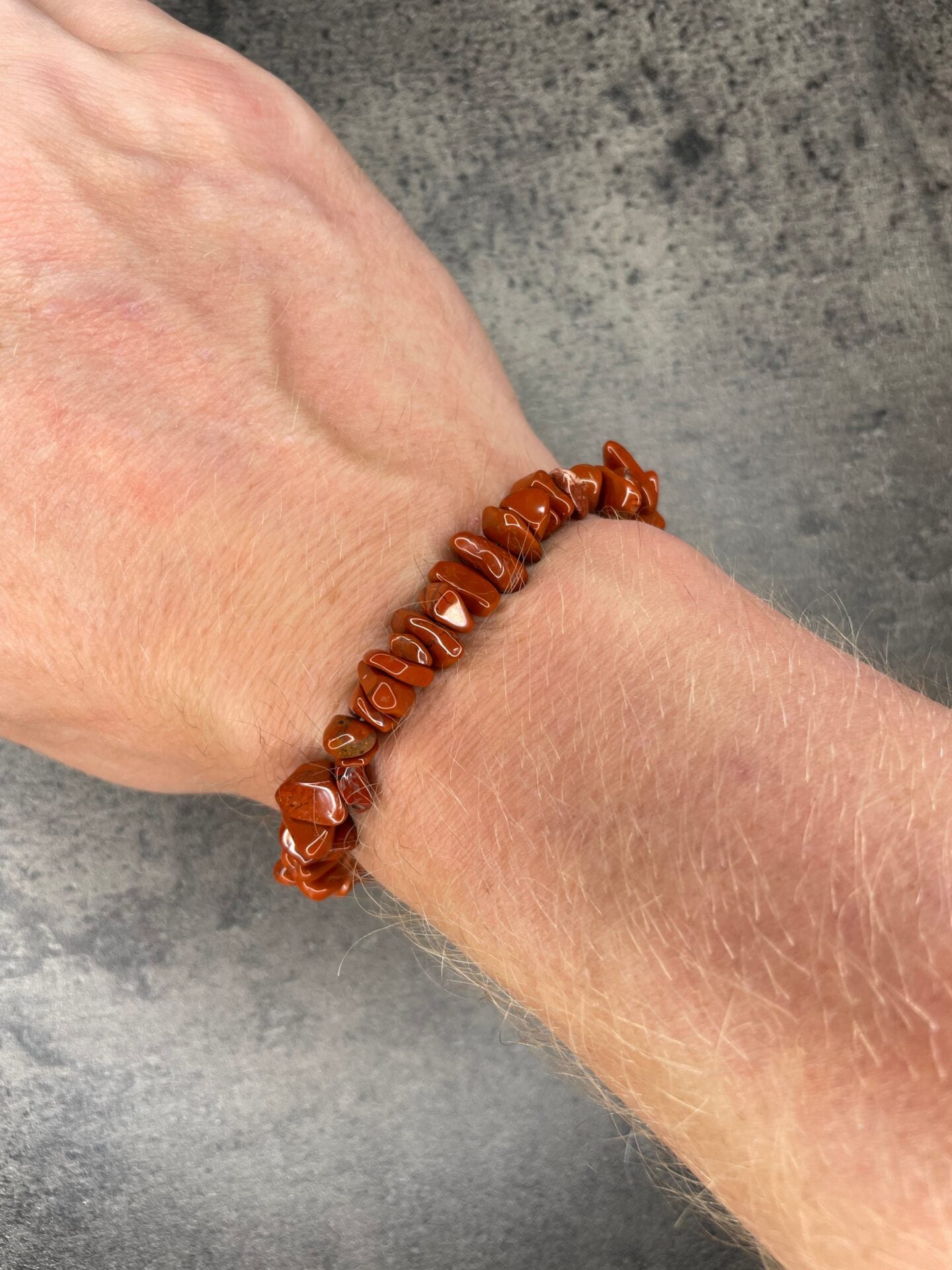 Red jasper - Crystal chip bracelet