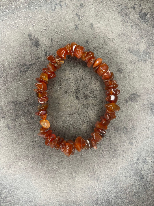 Carnelian - Crystal chip bracelet