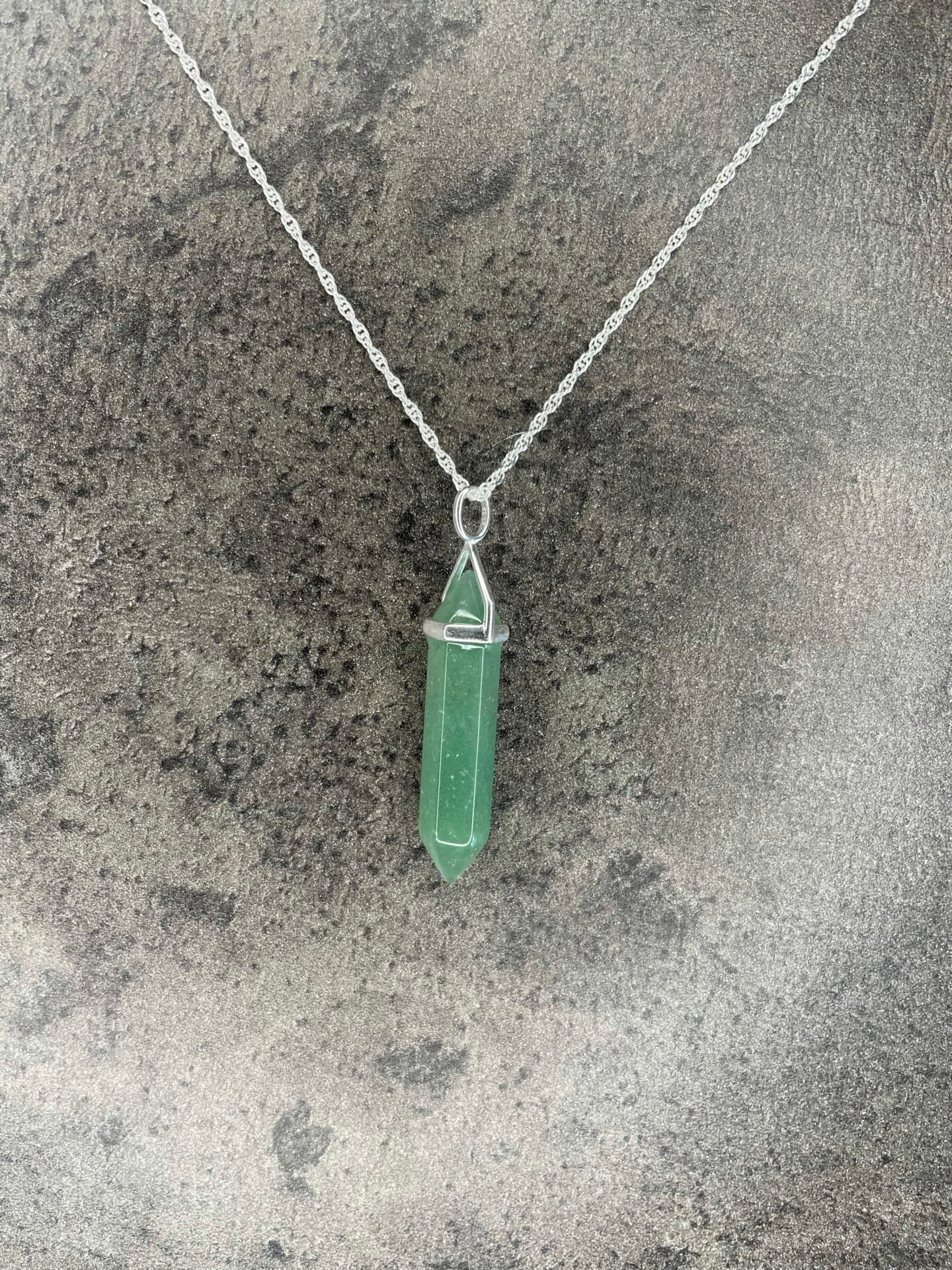 Luck pendant - Green aventurine (sterling silver)