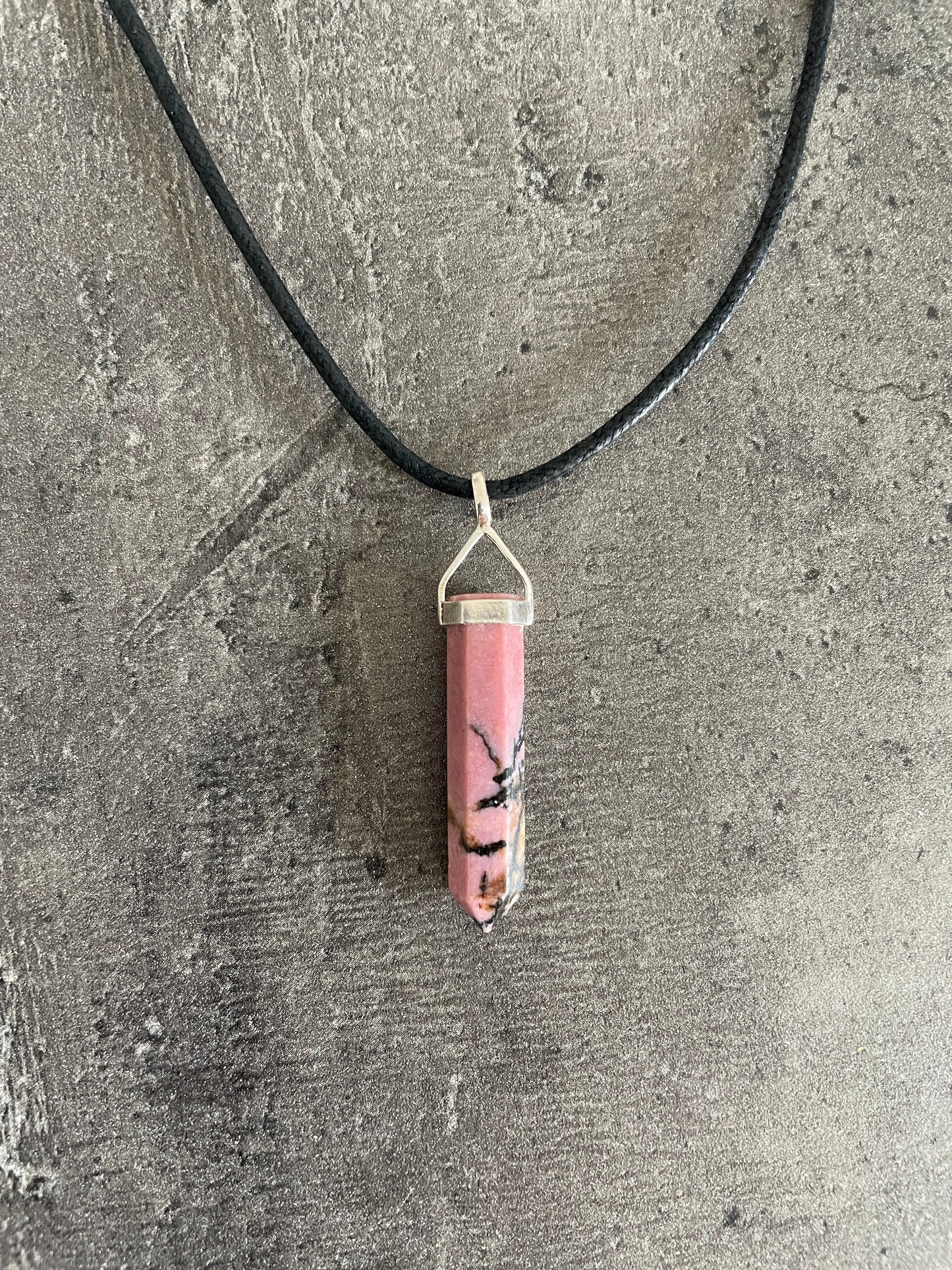 Relationships pendant - Rhodonite (sterling silver)