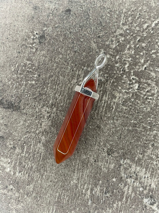 Take action pendant - Carnelian (sterling silver)