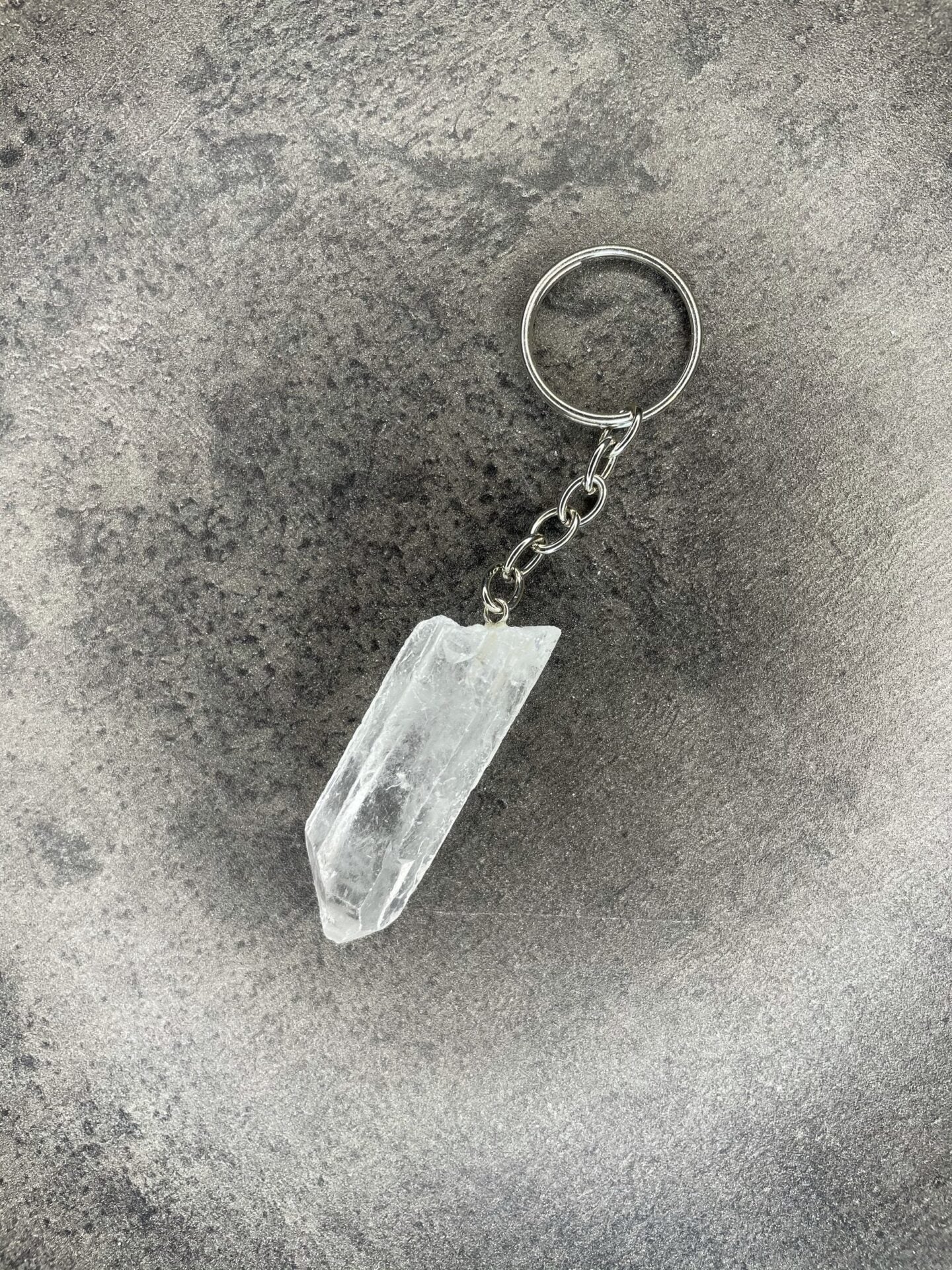 Clear quartz - Keyring - Rough point