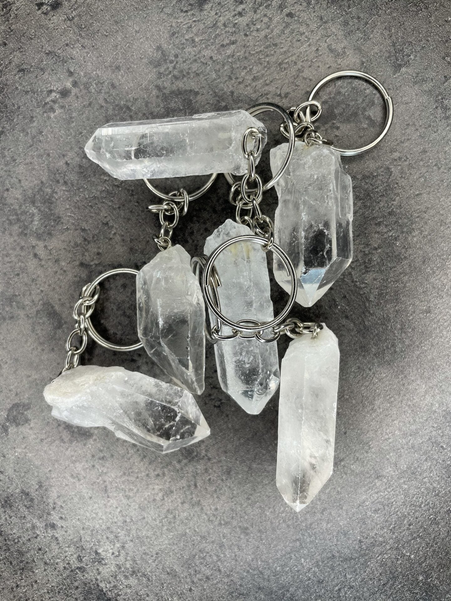 Clear quartz - Keyring - Rough point