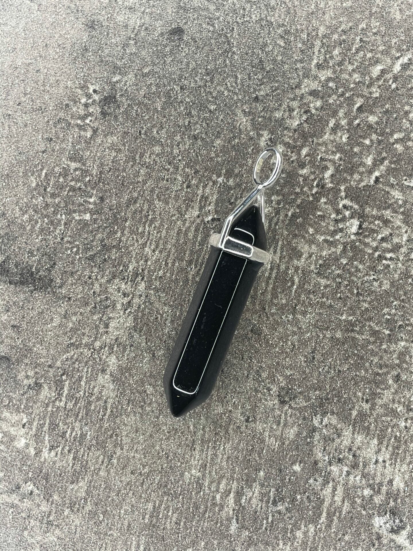 Protection pendant - Black obsidian (sterling silver)