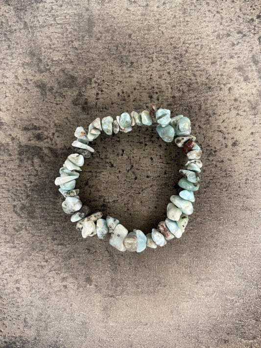 Larimar - Crystal chip bracelet