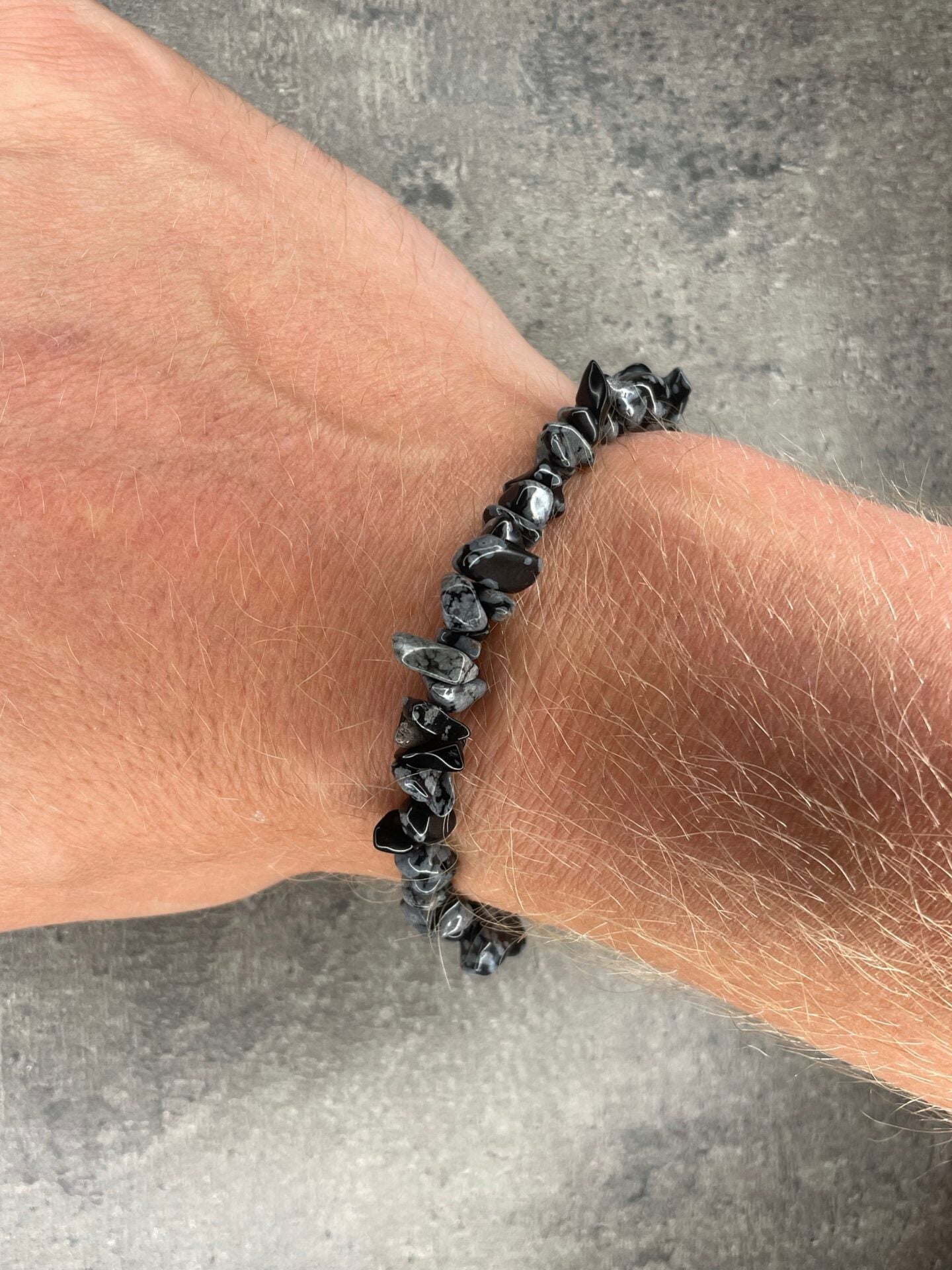 Snowflake obsidian - Crystal chip bracelet
