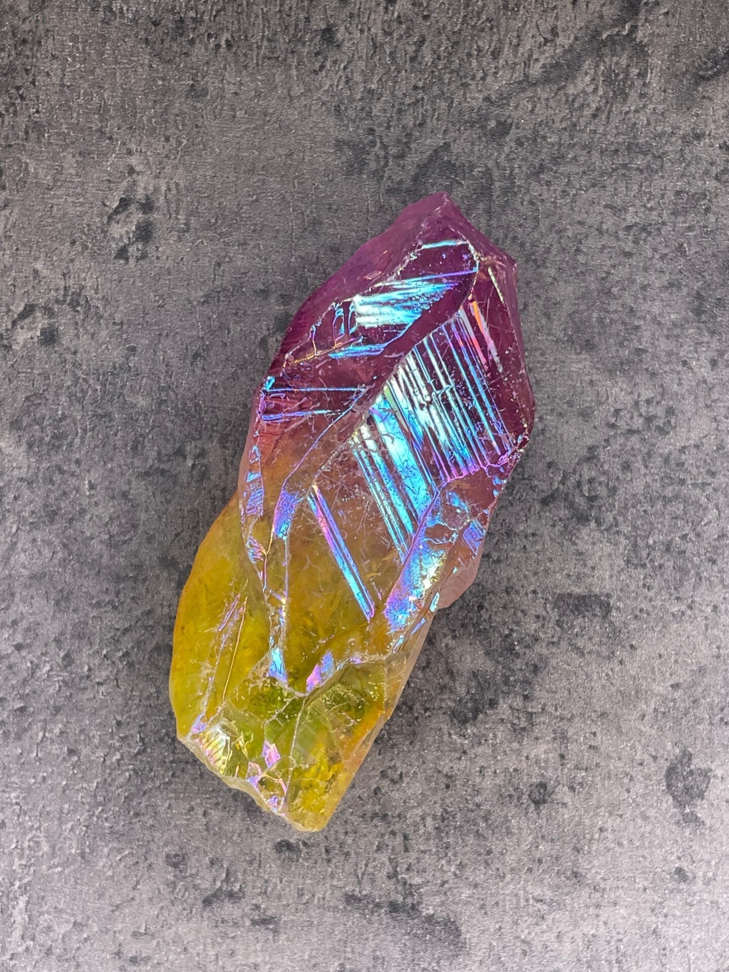 Yellow-Pink Aura Quartz - Rough Chunk
