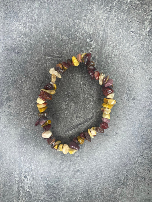 Mookaite jasper - Crystal chip bracelet