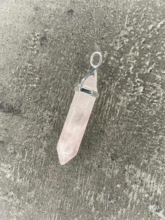 Love pendant - Rose quartz (sterling silver)