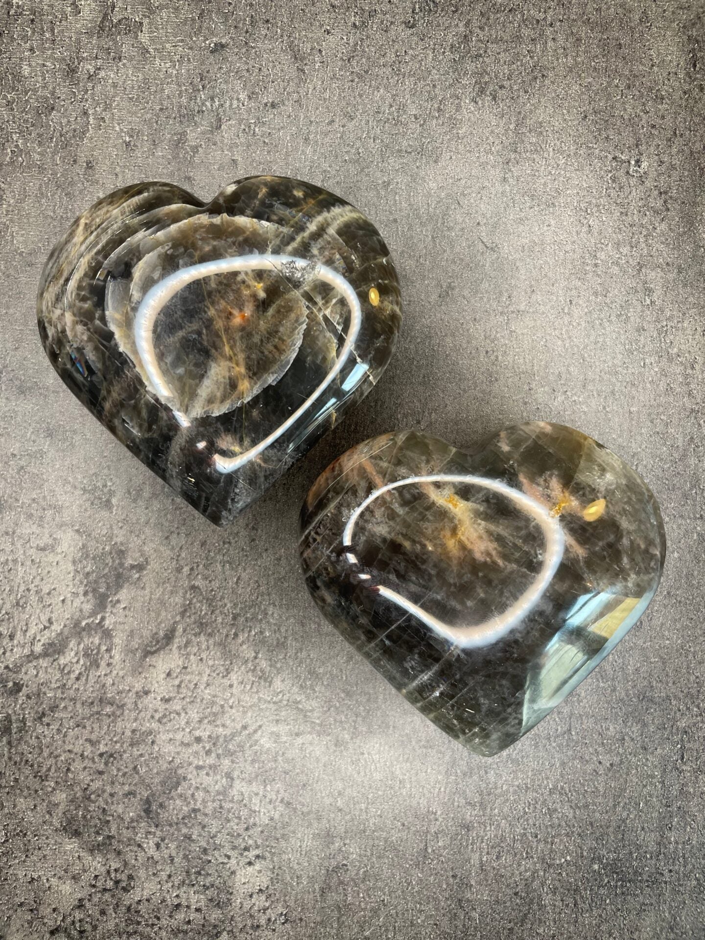 Black moonstone - XL heart
