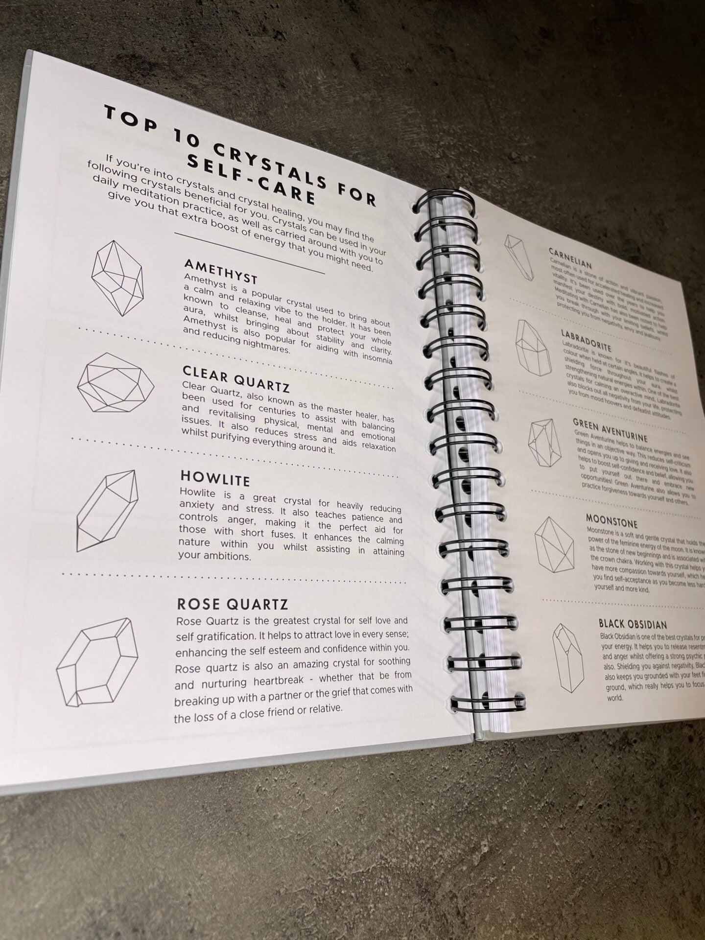 Wellbeing journal - Hardback, A5 (+ FREE CRYSTAL!)