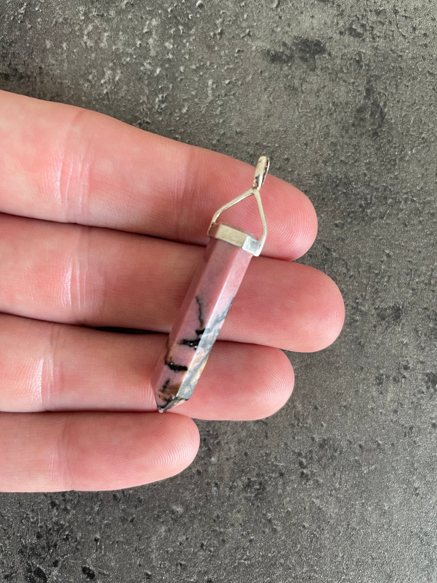 Relationships pendant - Rhodonite (sterling silver)