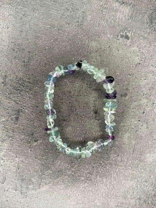 Fluorite - Crystal chip bracelet