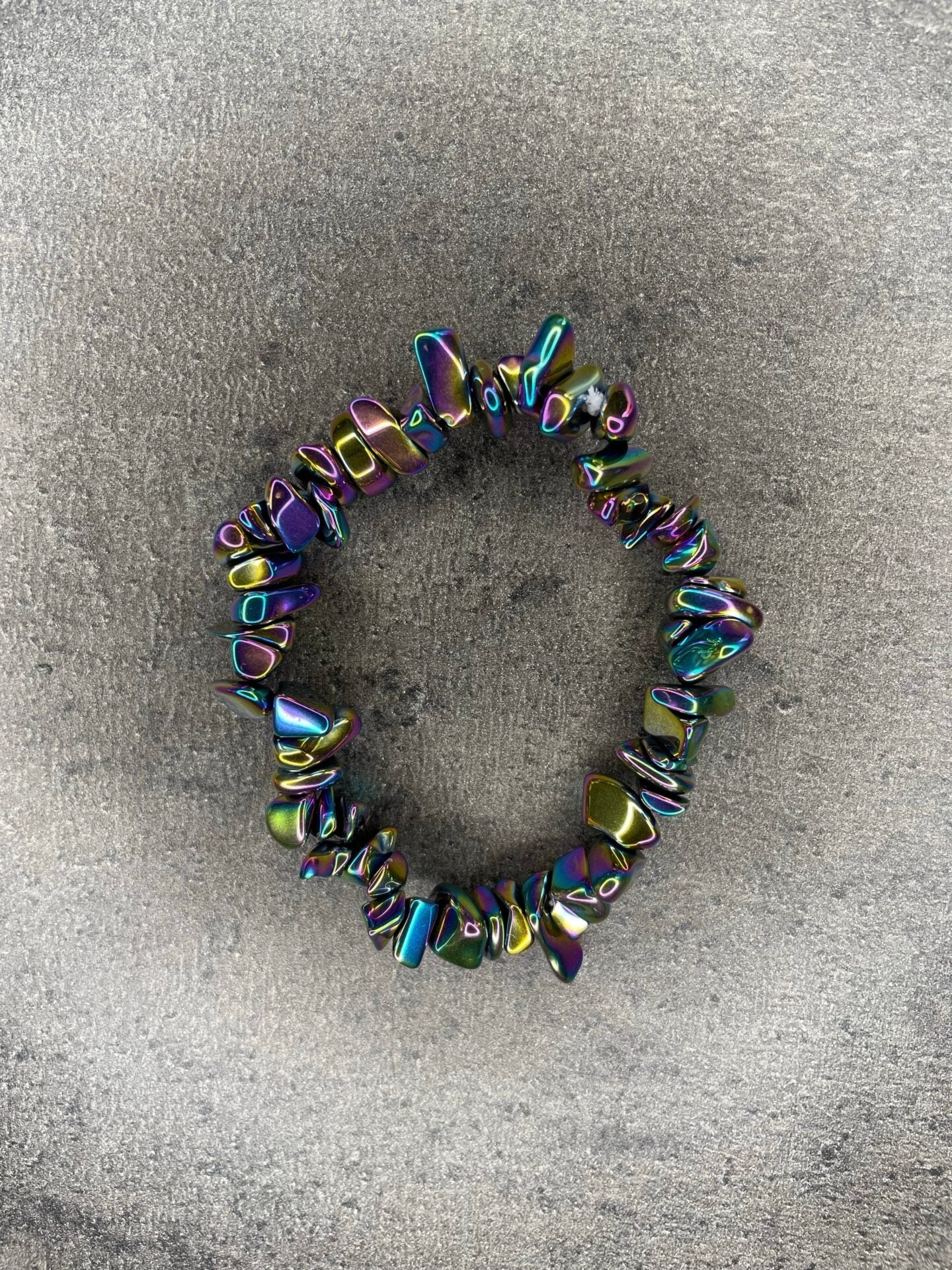Rainbow hematite - Crystal chip bracelet