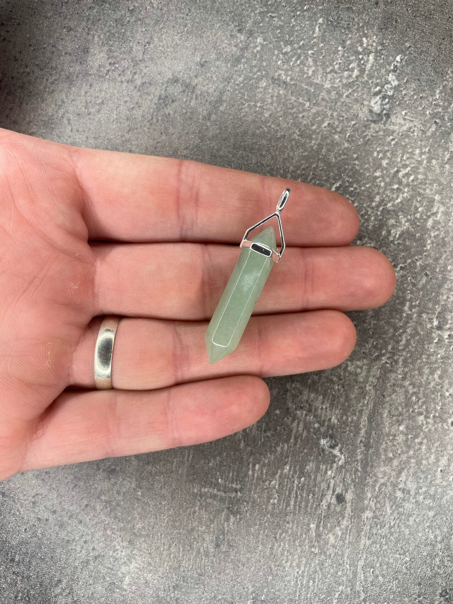 Luck pendant - Green aventurine (sterling silver)