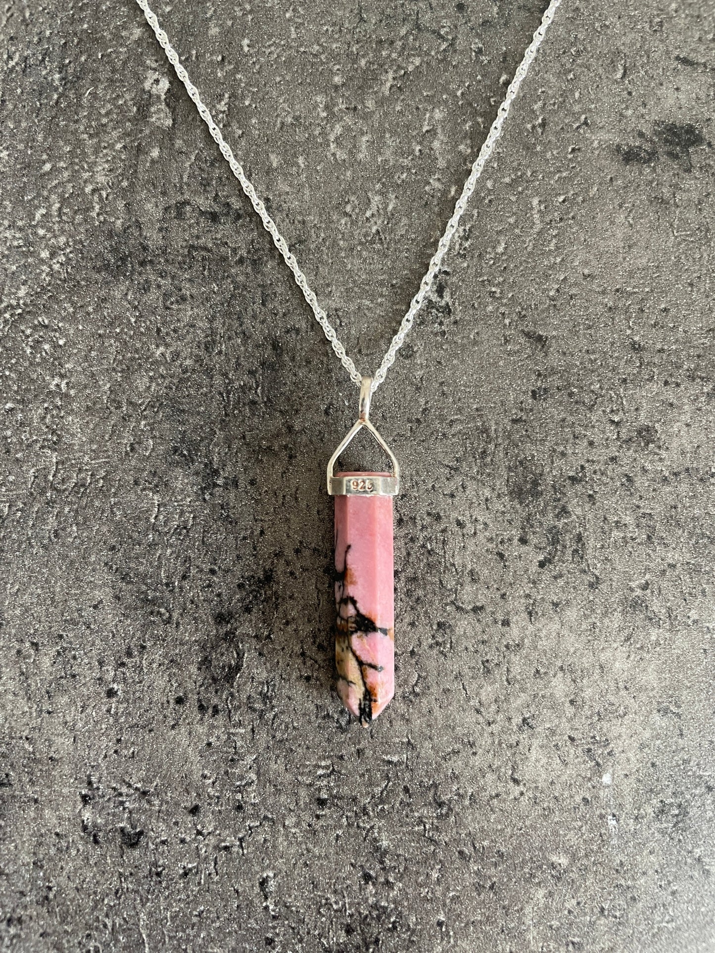 Relationships pendant - Rhodonite (sterling silver)