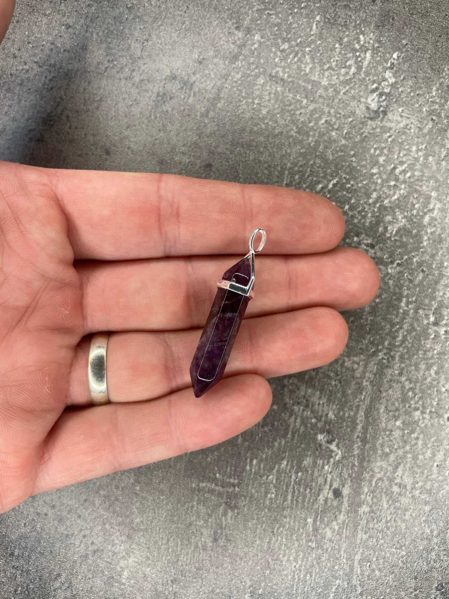 Peace pendant - Amethyst (sterling silver)